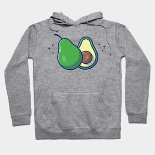 Avocado And Slices Of Avocado Cartoon Hoodie